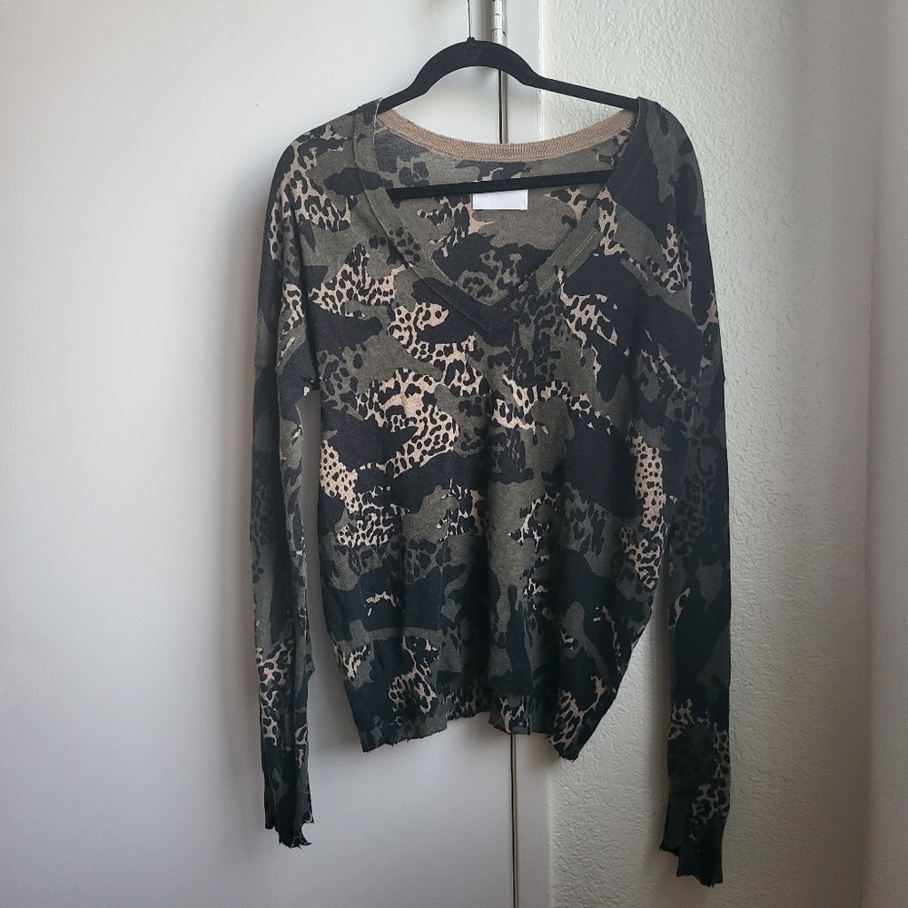 Zadig & Voltaire Cashmere Camo V-Neck Sweater